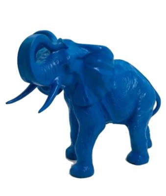 Sculpture en résine Éléphant Bleu - 90cm