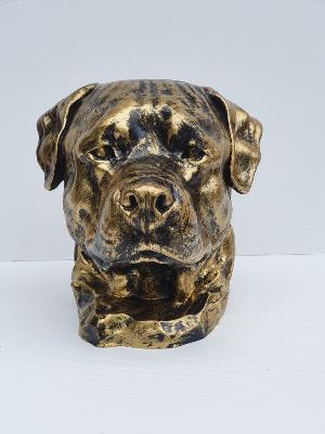 Statue Buste de Labrador en Résine Bronze - 40cm