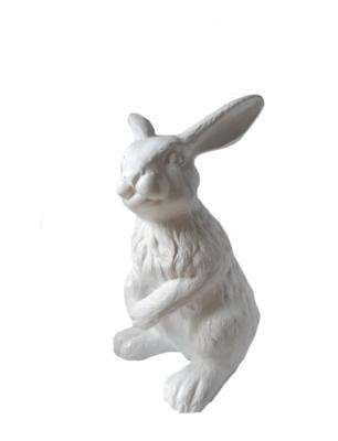 Lapin Statue En Résine Blanc - H 115 cm