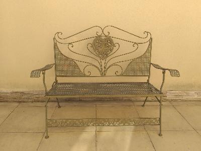 Banc Coeur en Fer Forgé - 2 Places - PORT OFFERTE