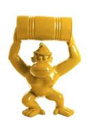 Statue en résine Donkey Kong Bidon Jaune -100cm