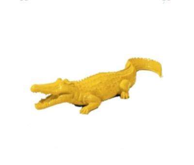 Statue en Résine d'un Crocodile Jaune L-70cm