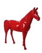 Sculpture Cheval coloré en Résine Rouge - 220cm