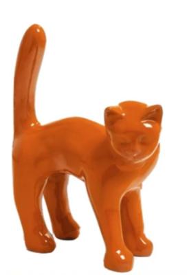 Sculpture En Résine Chat Orange - 105cm