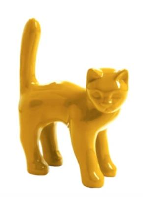 Statue En Résine Chat Jaune - 45cm