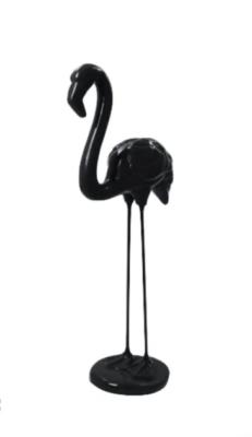 Sculpture Flamant Rose Design Noir - H 120cm