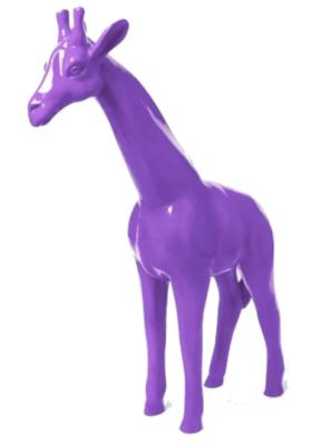 Statue Girafe en résine Violet - 110cm