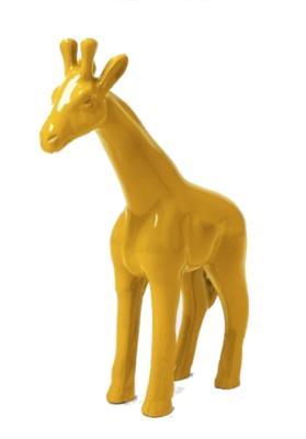 Statue Girafe en Résine Jaune - 50cm