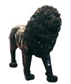 Sculpture Lion Design Origami Noir - L 100cm