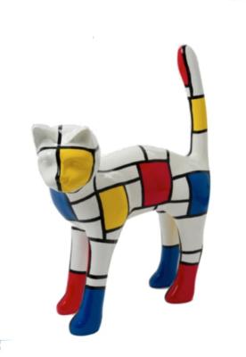 Sculpture En Résine Chat Mondrian - 105cm