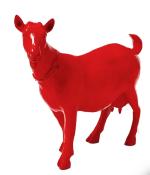 Sculpture en resine d'une chevre Rouge - L 60cm