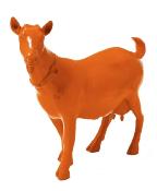 Sculpture en resine d'une chevre Orange - L 60cm