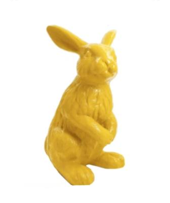 Lapin Statue En Résine Jaune - H 115 cm